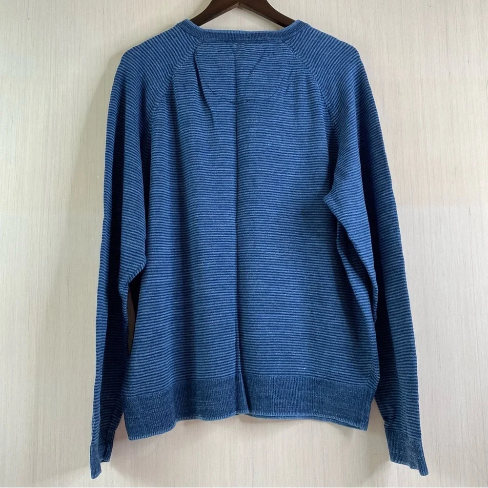 Jos. A. Bank Men’s 1905 Crewneck Raglan Sleeve Sweater Blue Stripe Size XXL